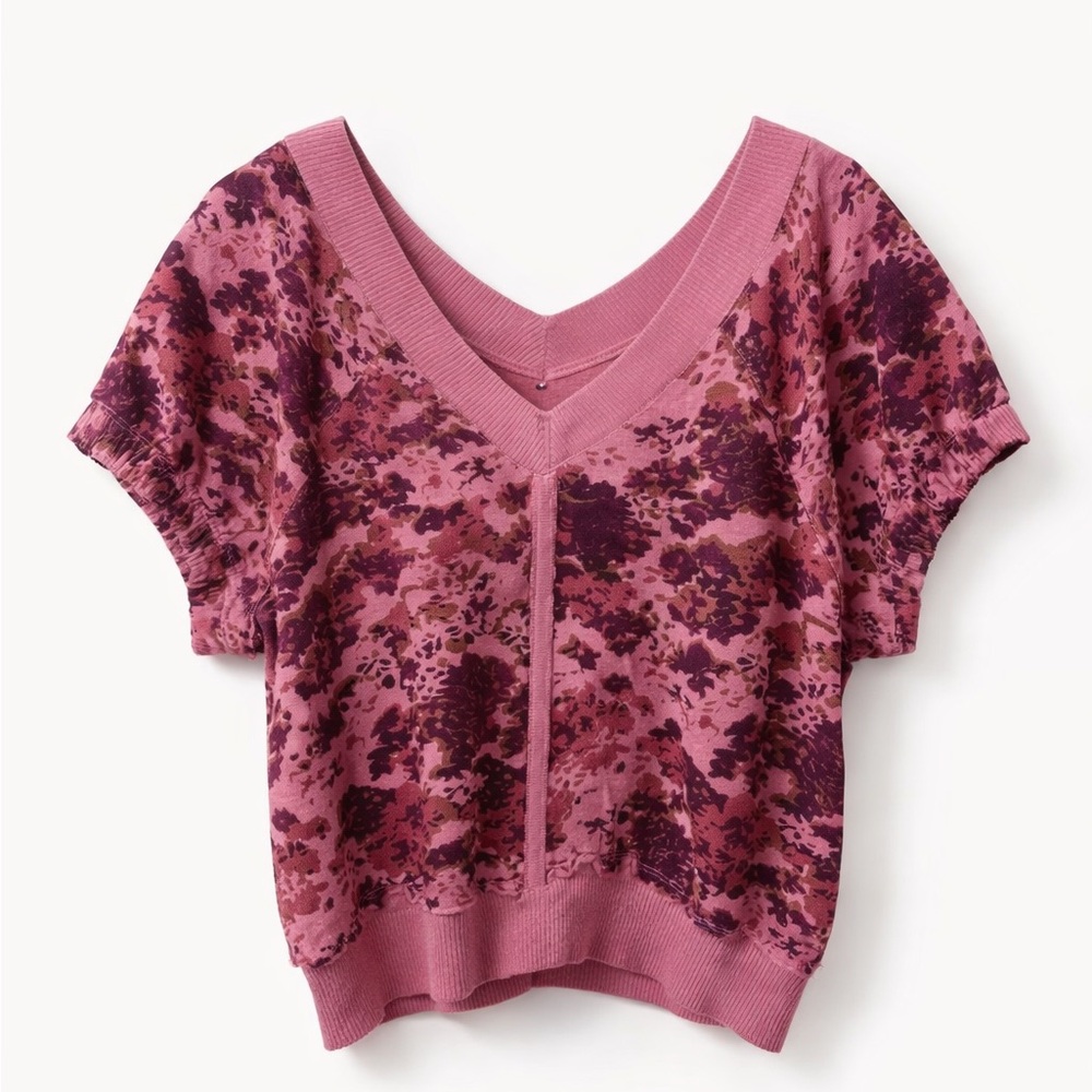 Pilcro Pink Floral Crop Top